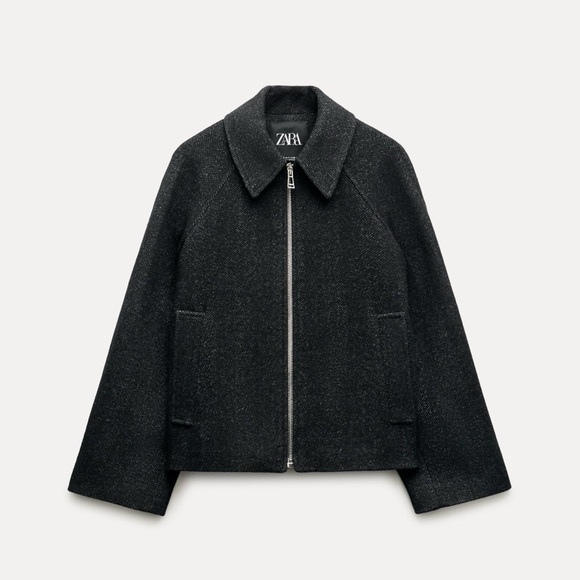 ZIPPERED WOOL BLEND JACKET ZW COLLECTION - Picture 4 of 5